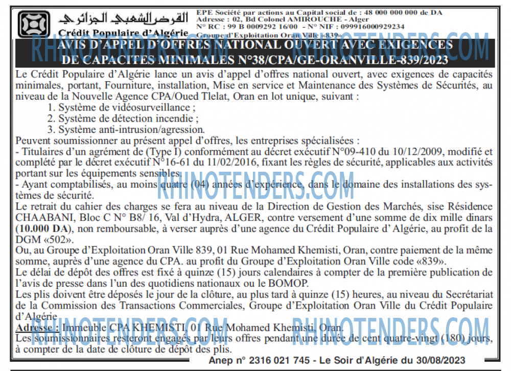 LE SOIR D'ALGERIE