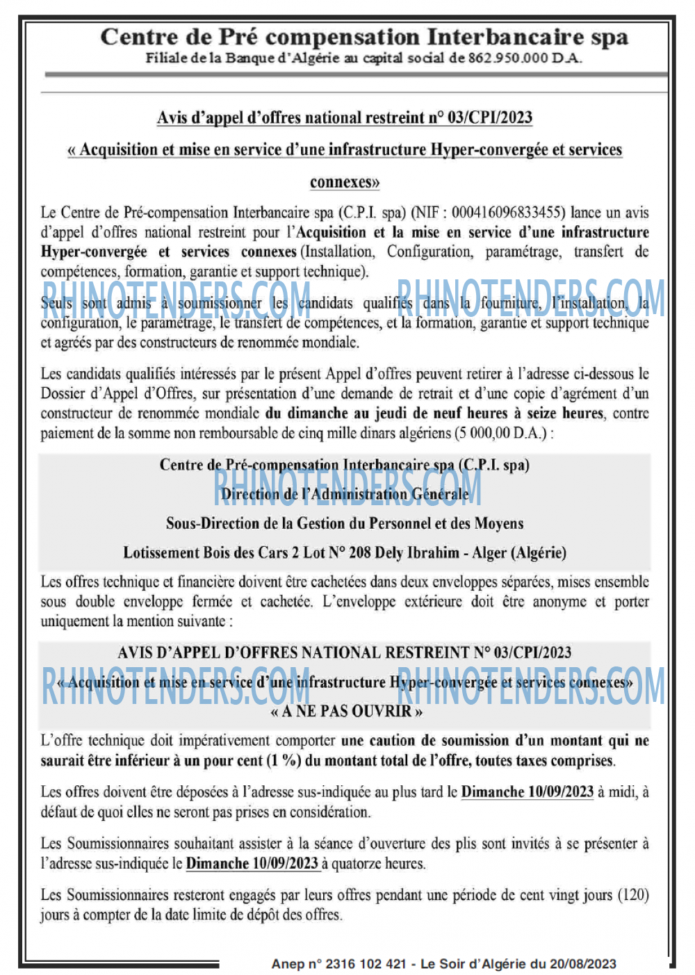 LE SOIR D'ALGERIE