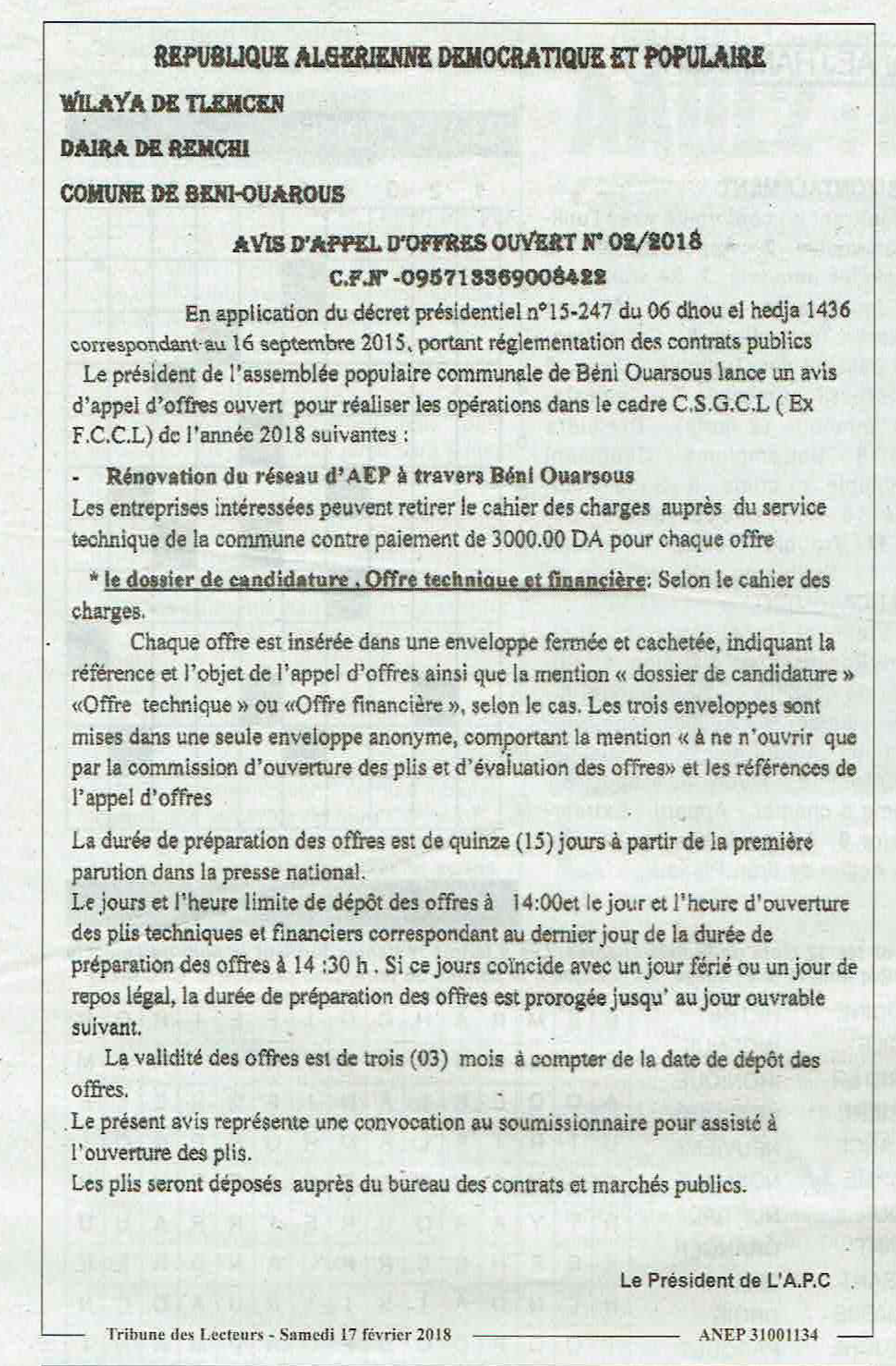 TRIBUNE DES LECTEURS