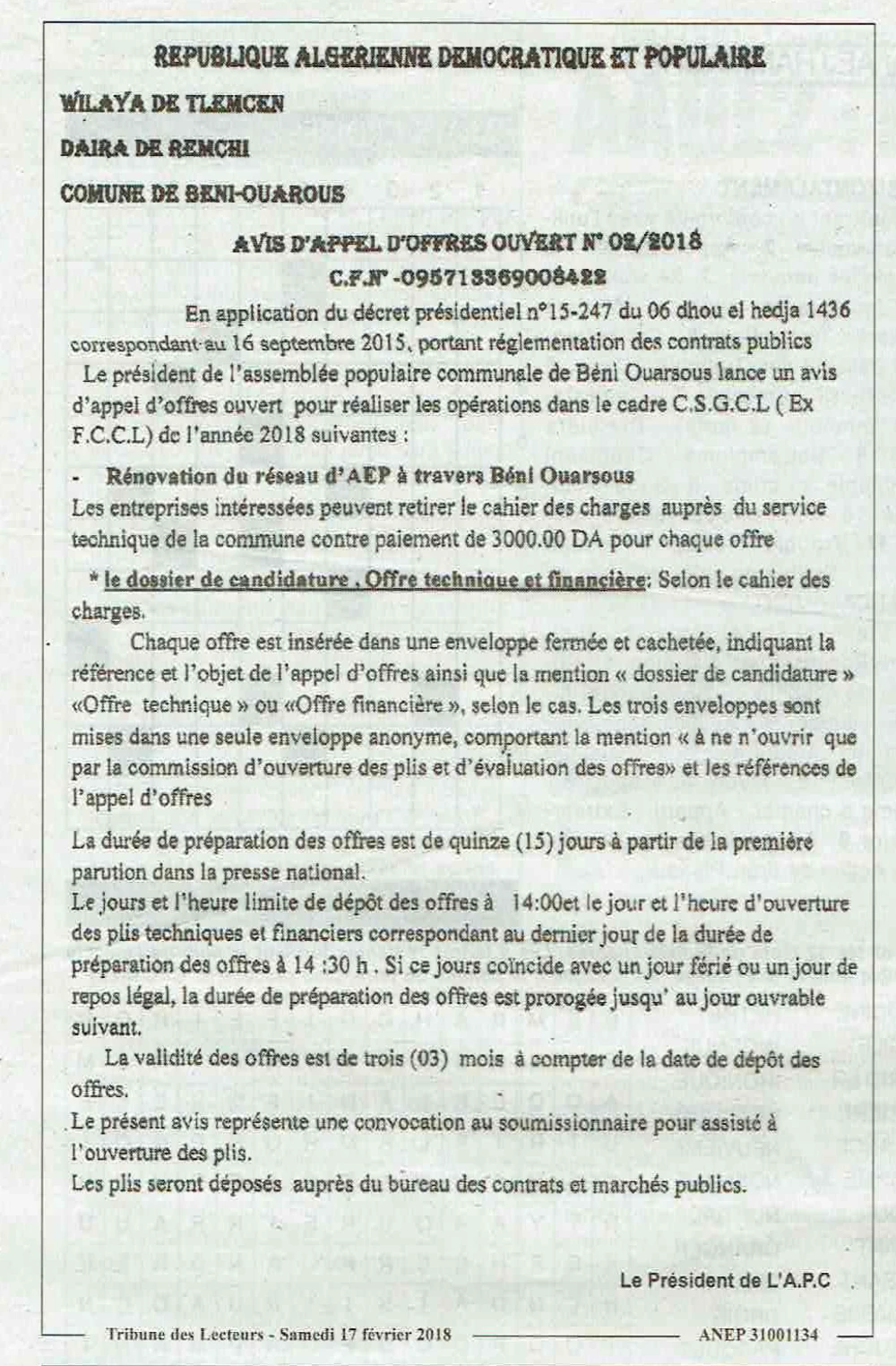 TRIBUNE DES LECTEURS