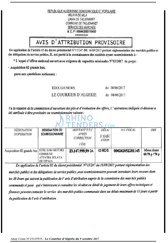 Le Courrier d'Algerie