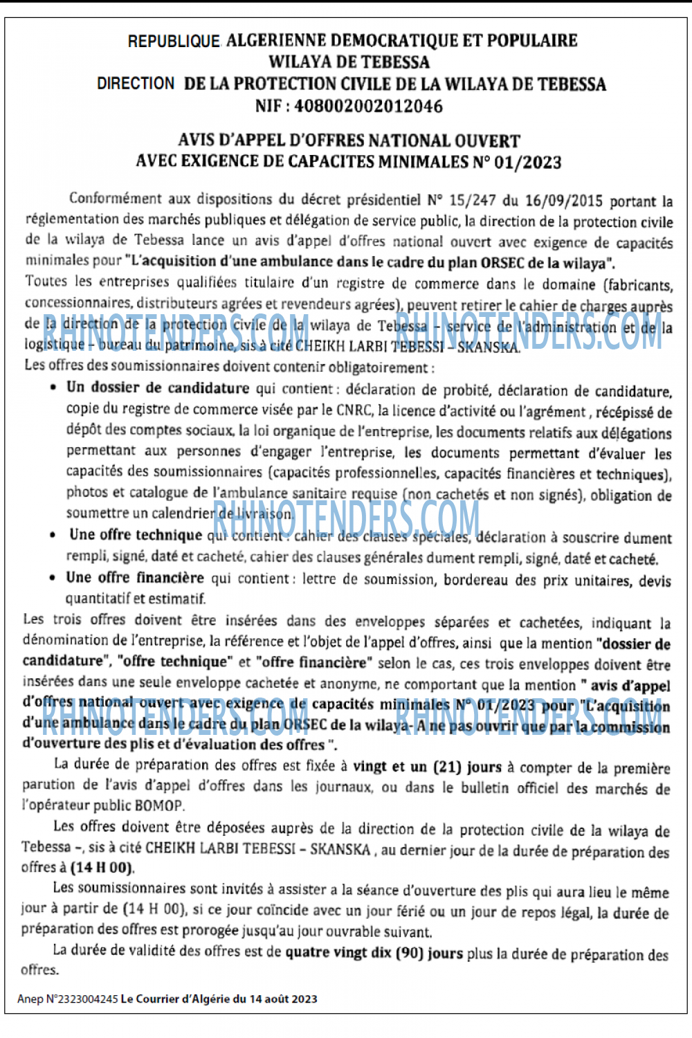 Le Courrier d'Algerie