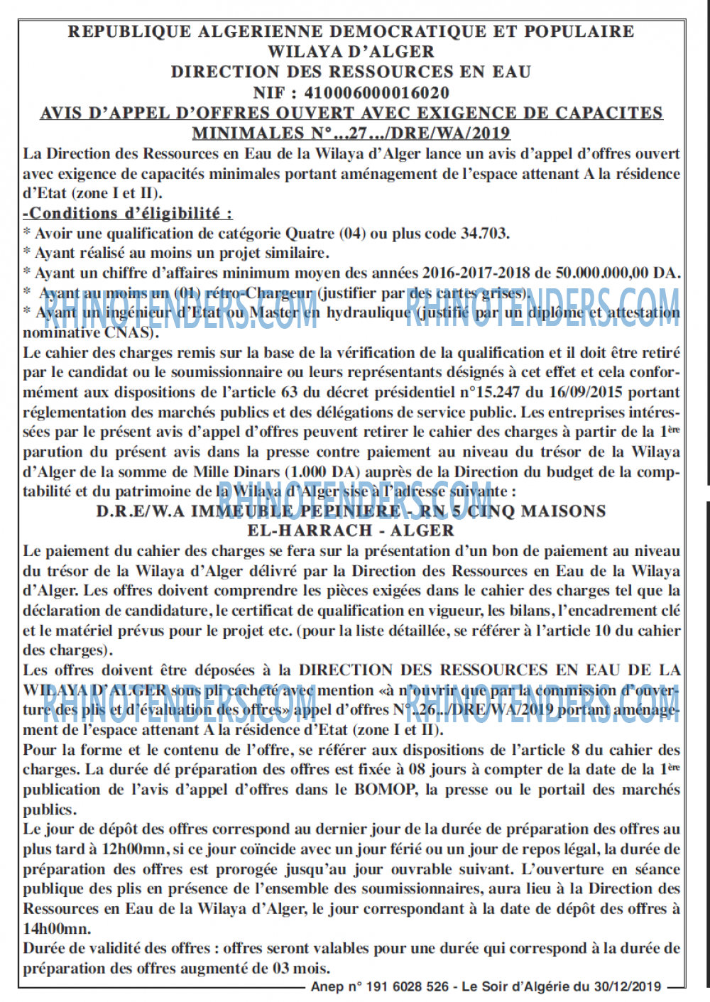 LE SOIR D'ALGERIE