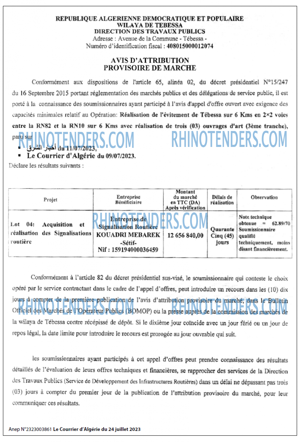 Le Courrier d'Algerie