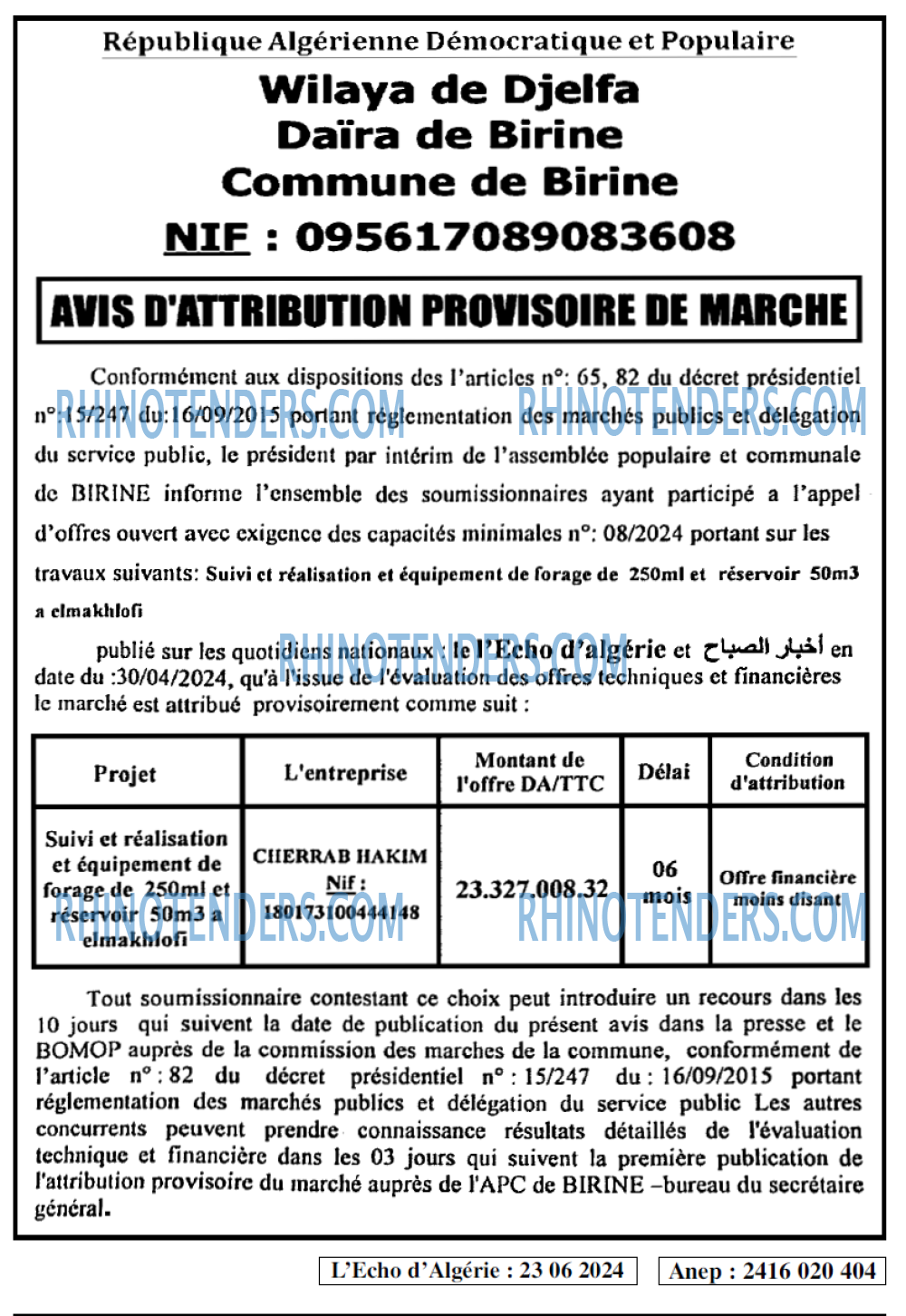 L'ECHO D'ALGERIE