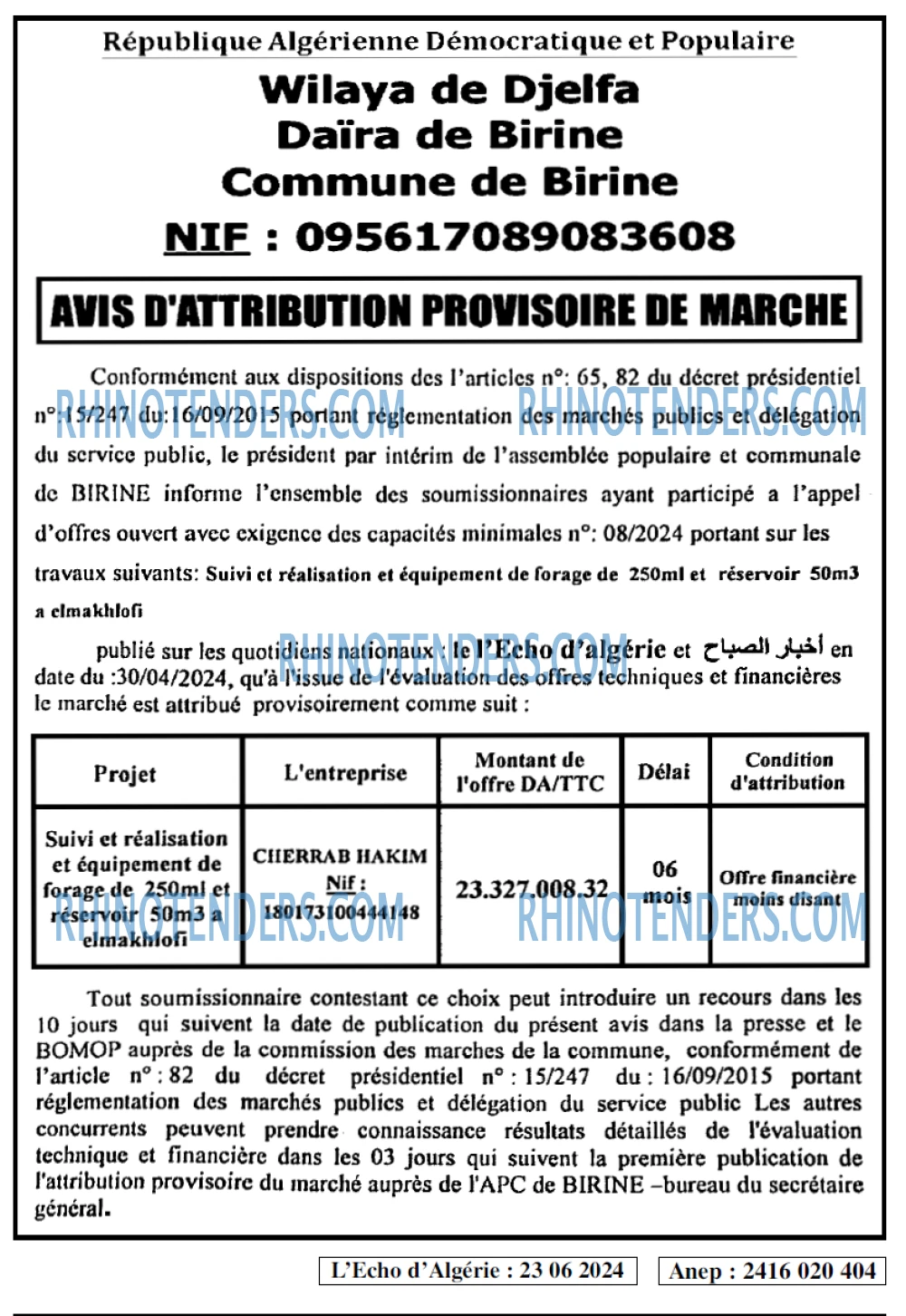L'ECHO D'ALGERIE