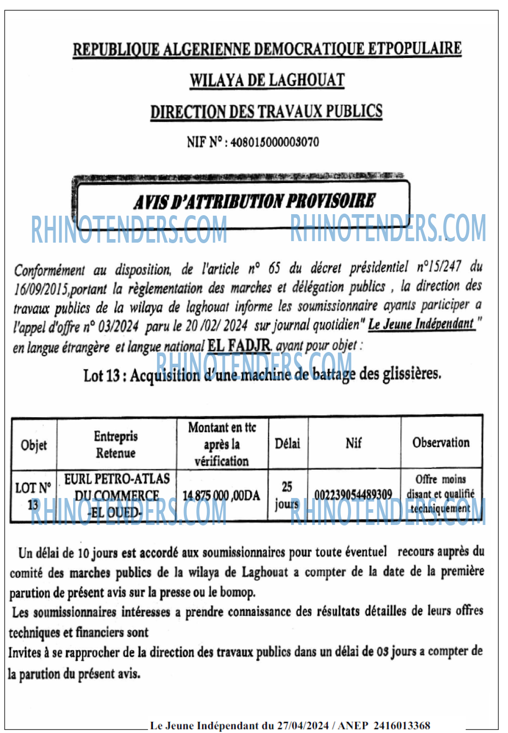 Le jeune indépendant