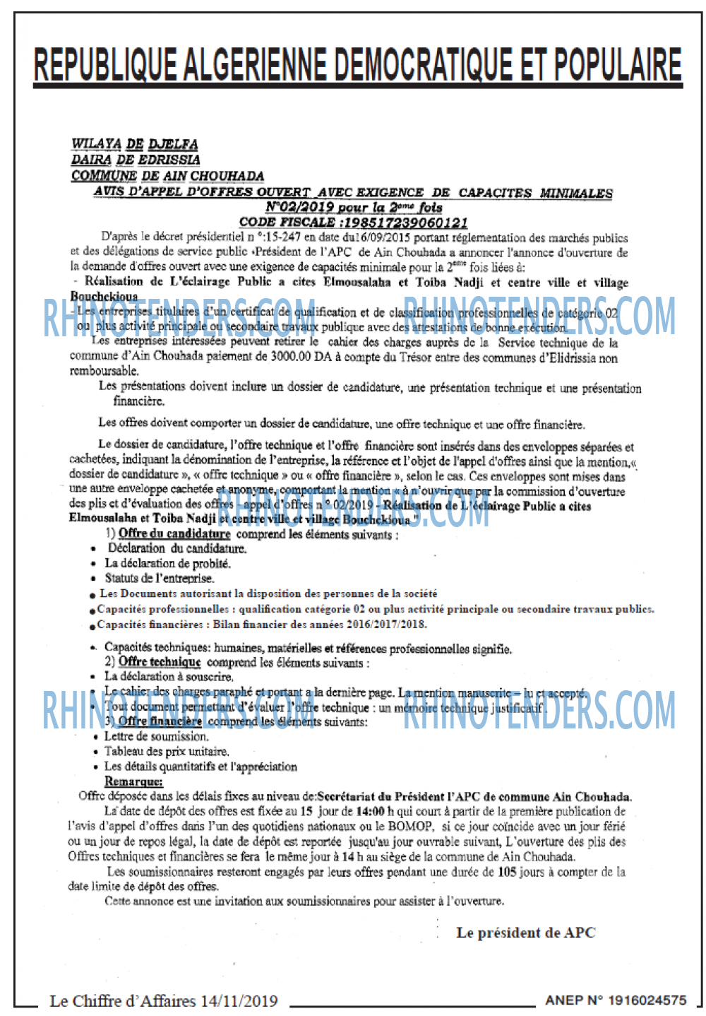 Le Chiffre d'Affaires