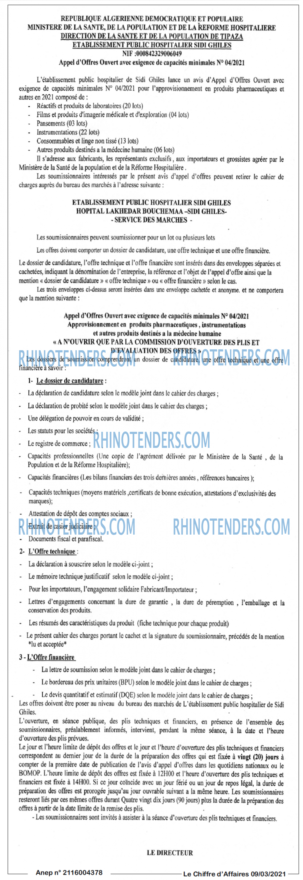 Le Chiffre d'Affaires