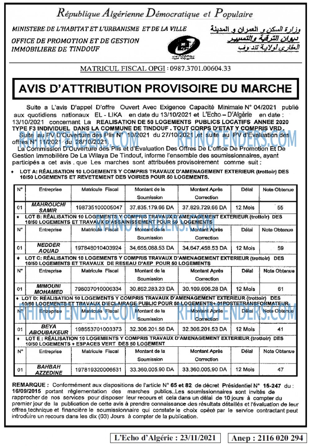 L'ECHO D'ALGERIE