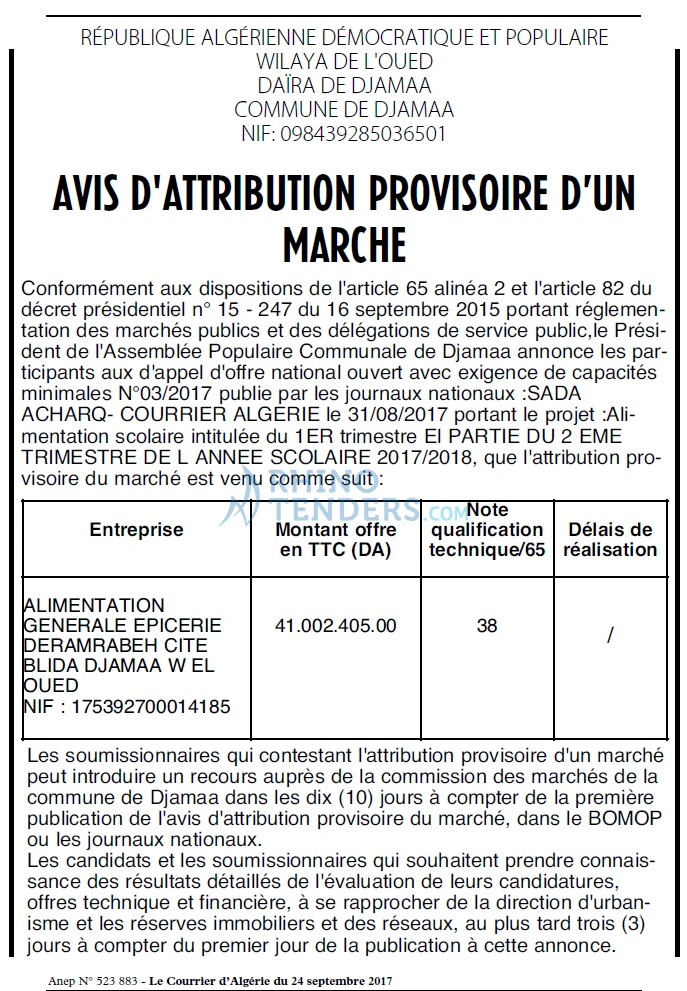 Le Courrier d'Algerie