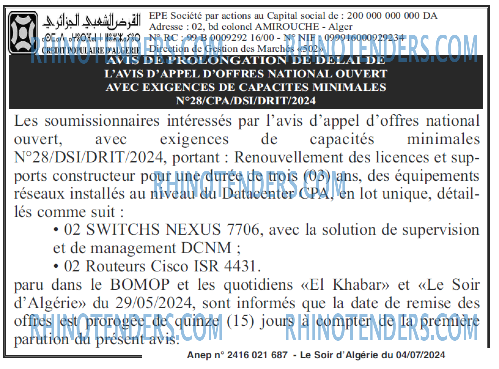 LE SOIR D'ALGERIE