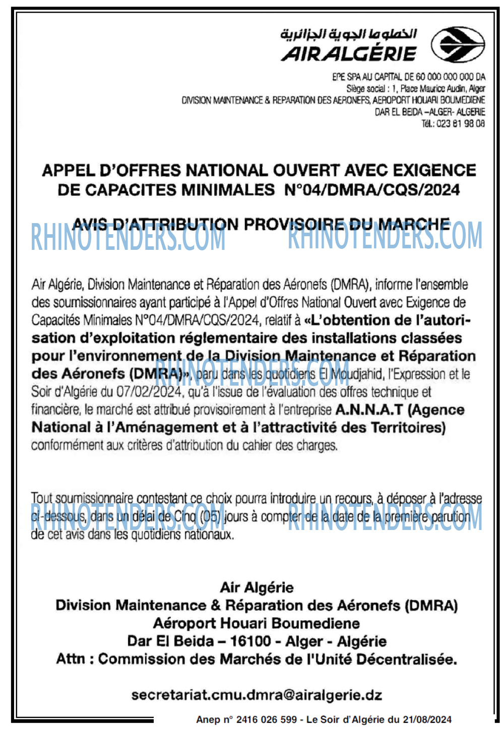 LE SOIR D'ALGERIE