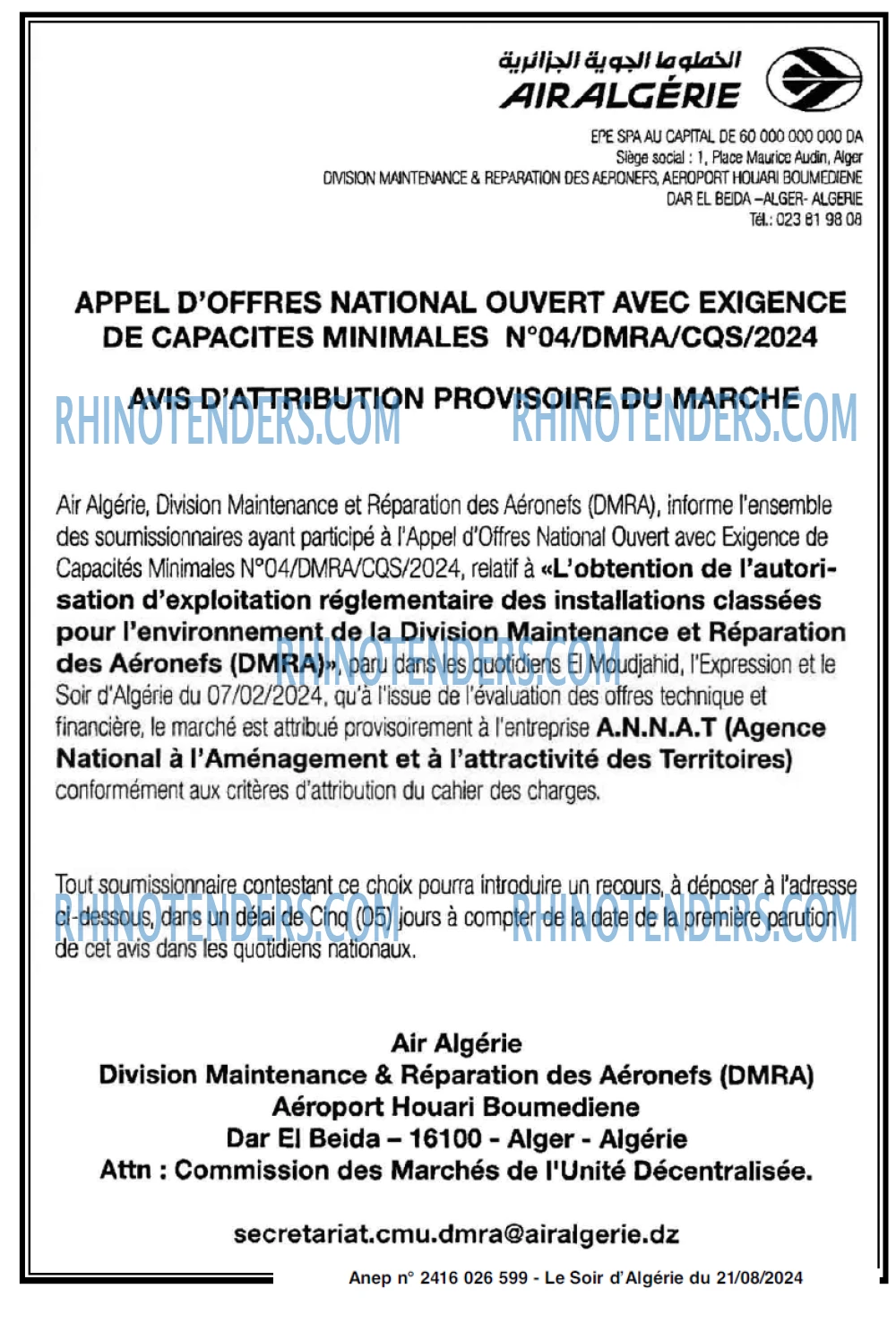 LE SOIR D'ALGERIE