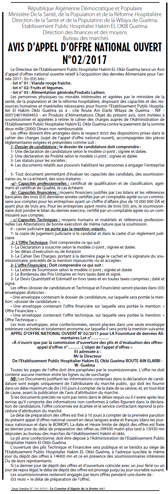 Le Courrier d'Algerie