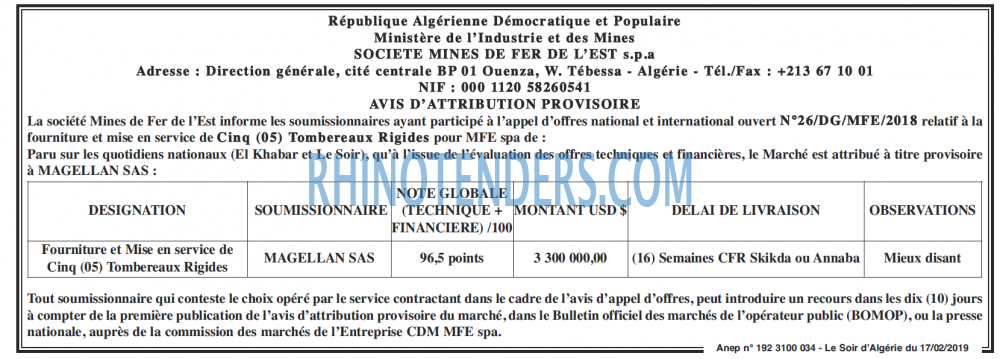 LE SOIR D'ALGERIE
