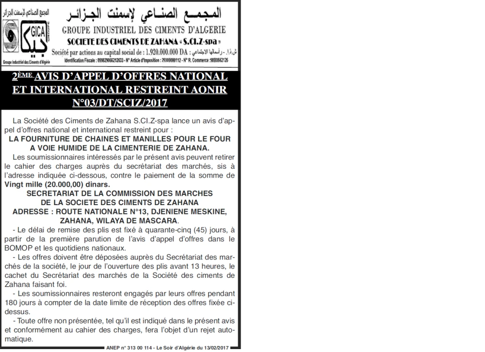 LE SOIR D'ALGERIE