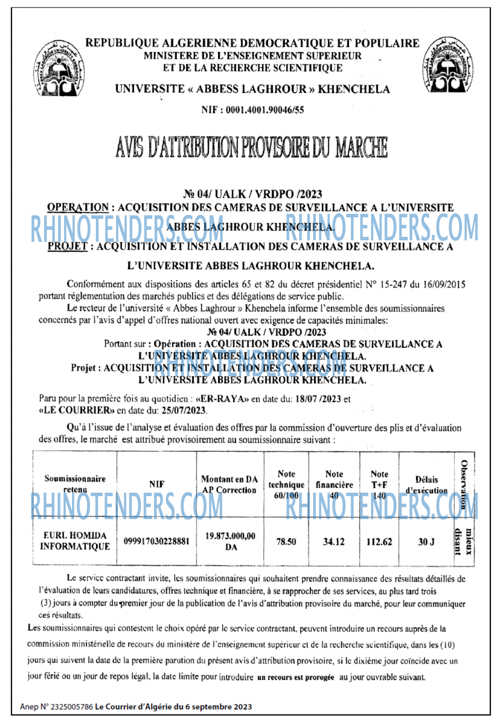 Le Courrier d'Algerie