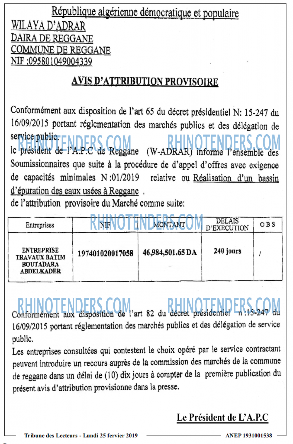 TRIBUNE DES LECTEURS