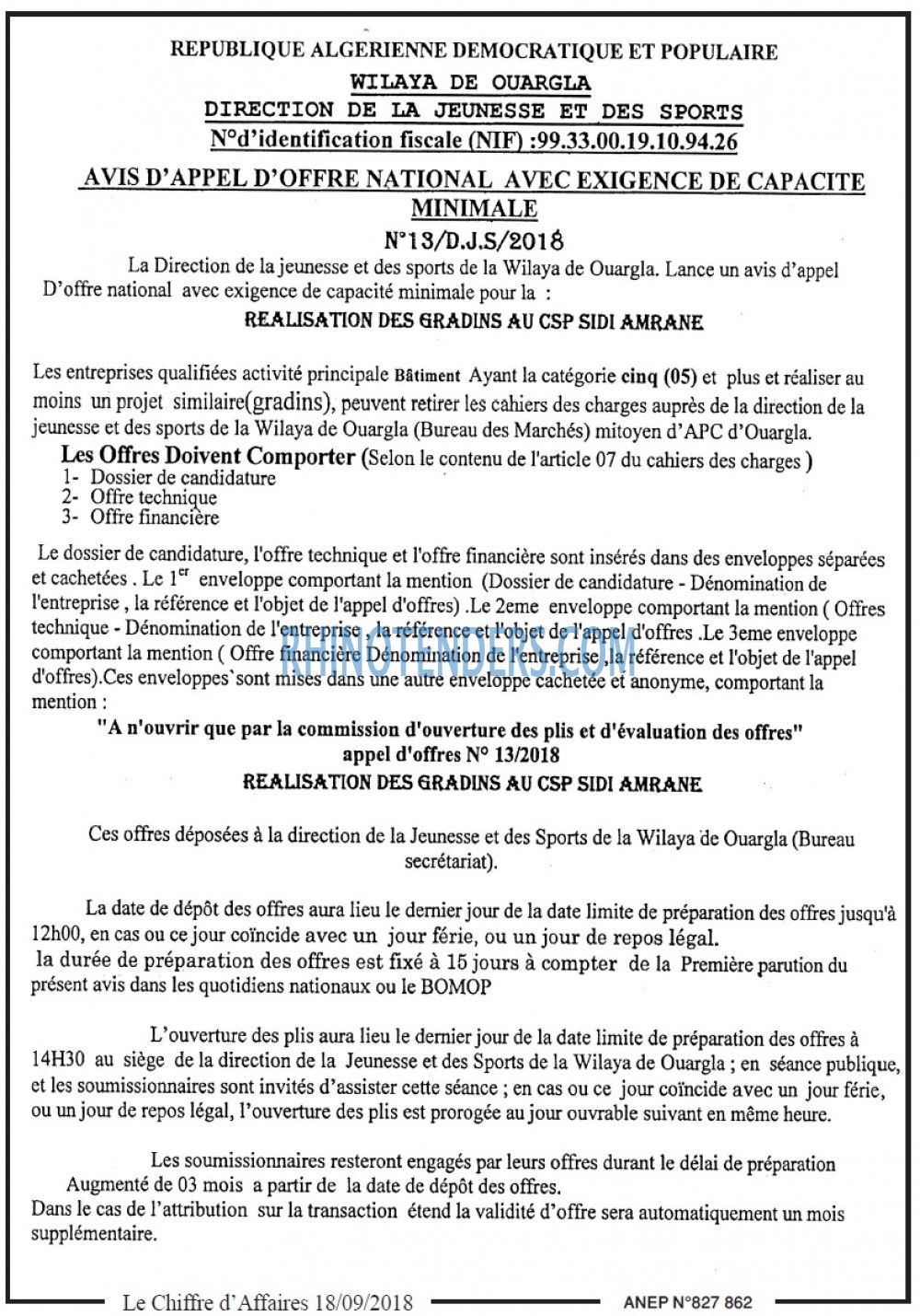Le Chiffre d'Affaires