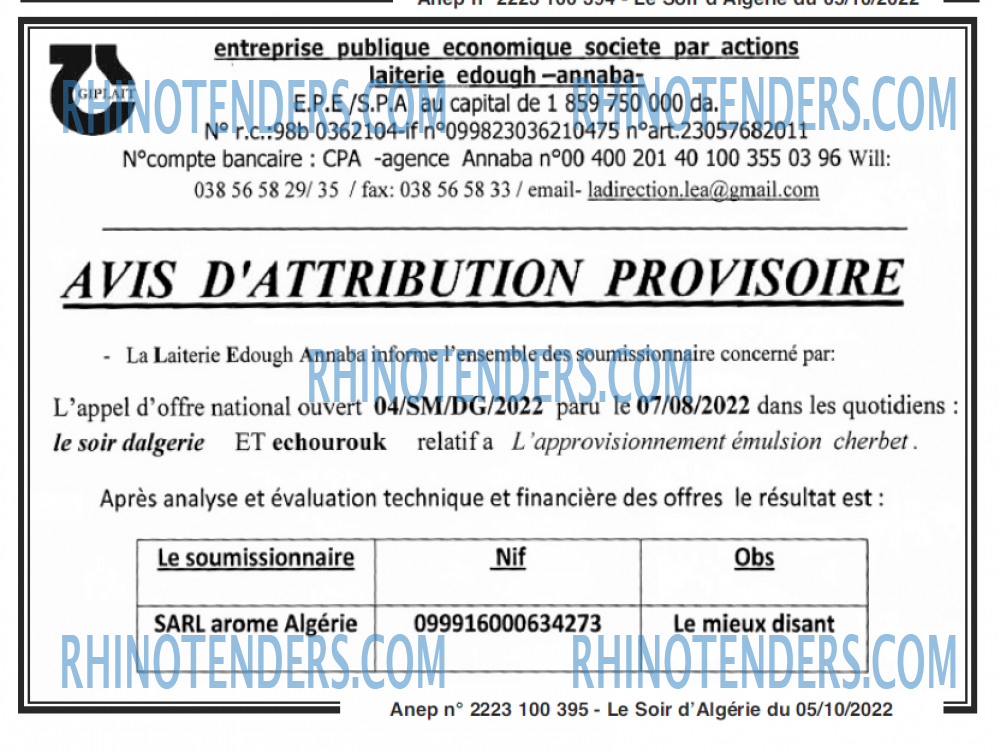 LE SOIR D'ALGERIE