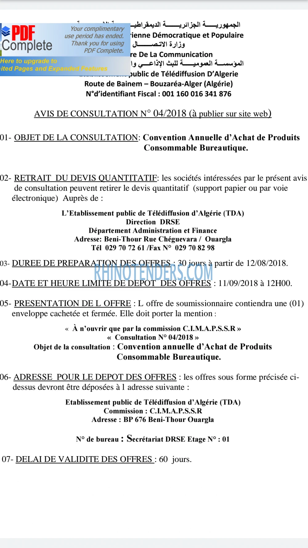 TDA - Télédiffusion d'Algérie