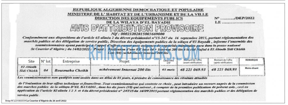 Le Courrier d'Algerie