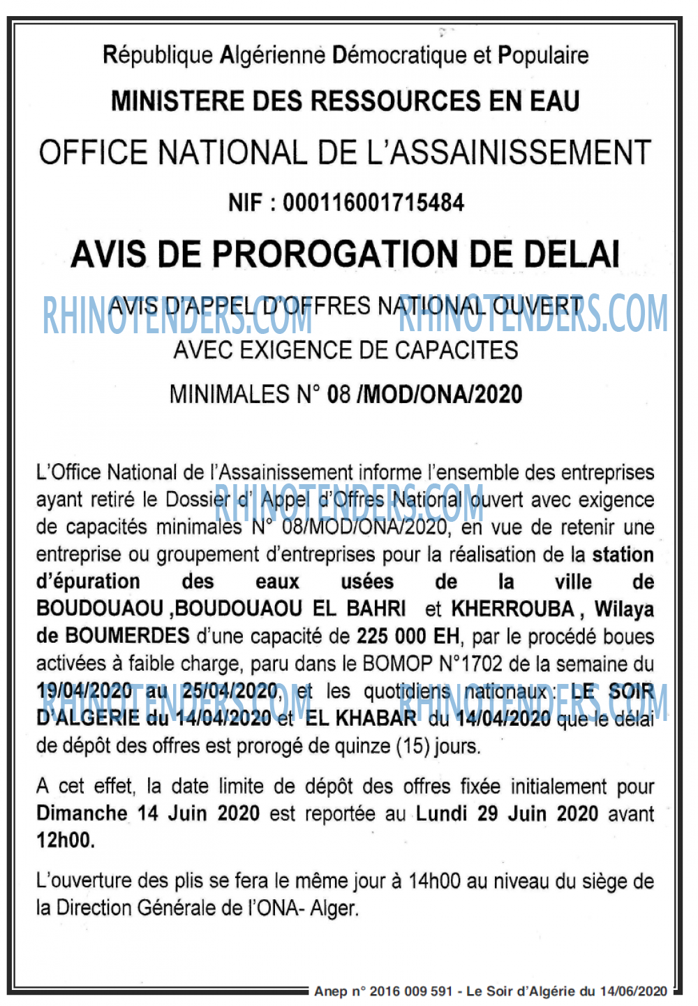 LE SOIR D'ALGERIE