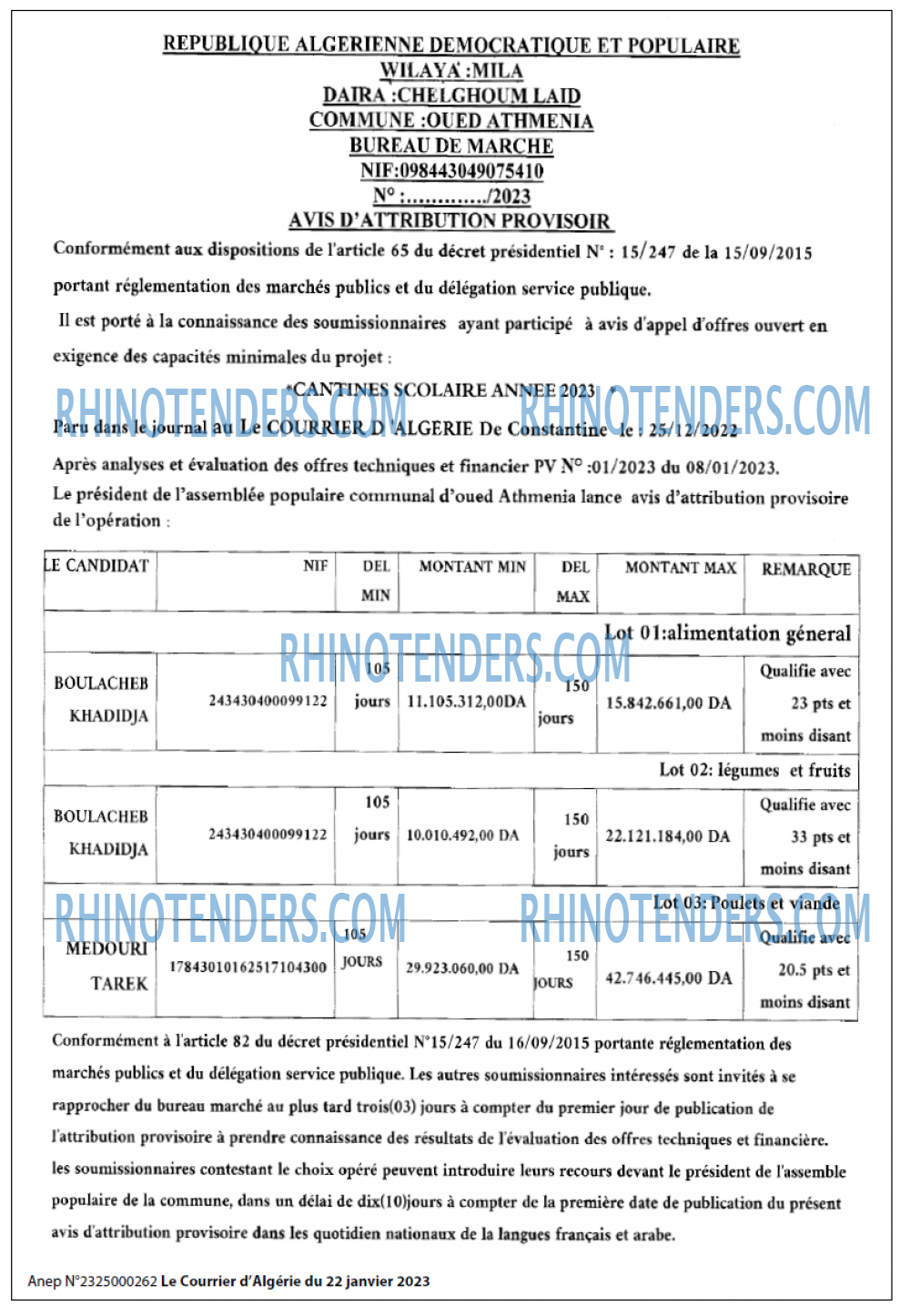 Le Courrier d'Algerie
