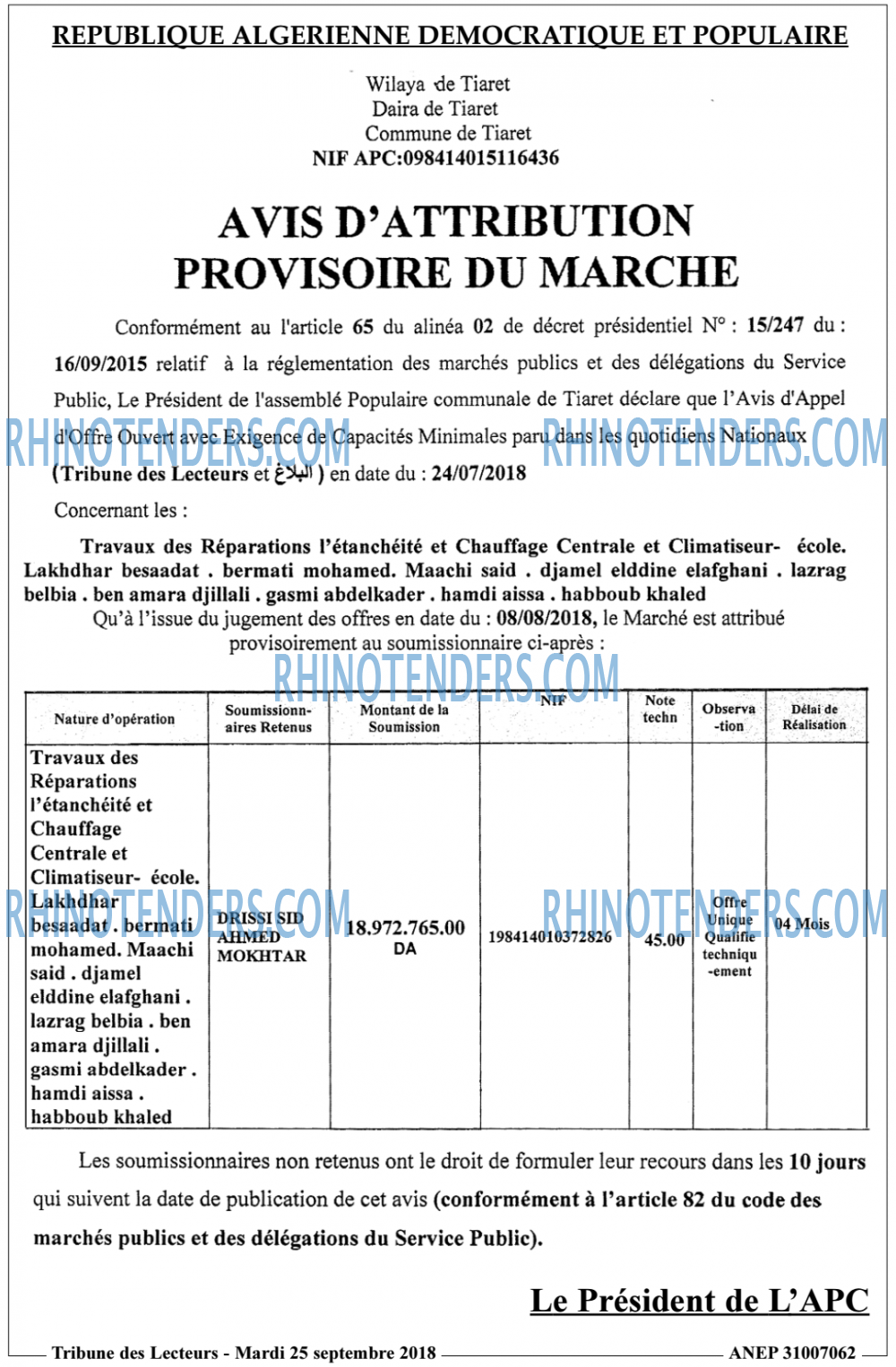 TRIBUNE DES LECTEURS