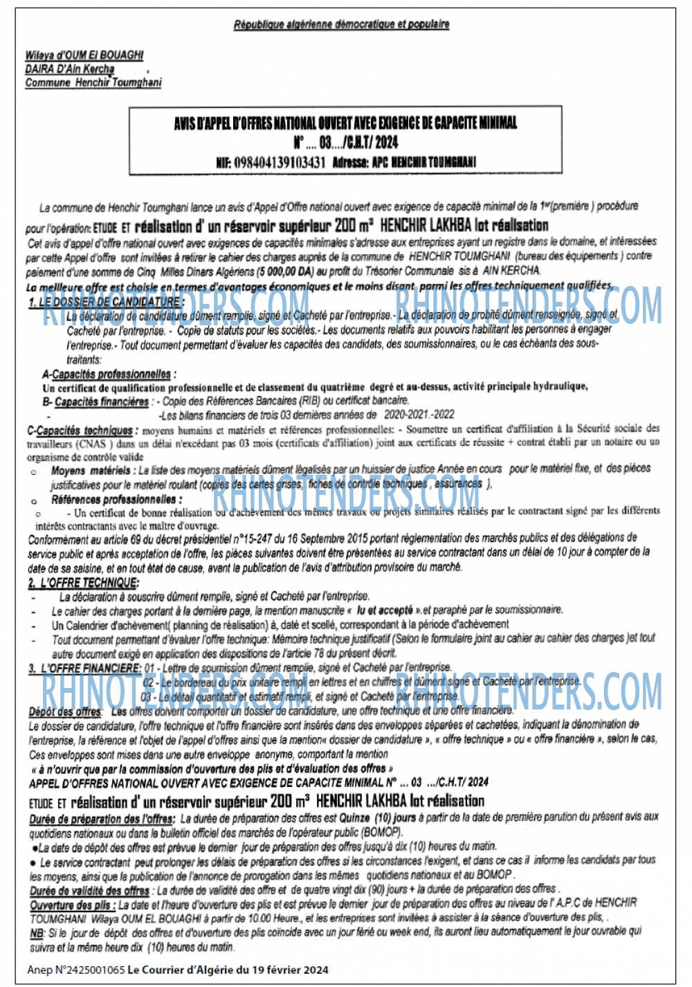 Le Courrier d'Algerie