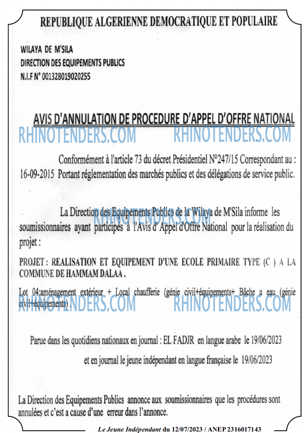 Le jeune indépendant