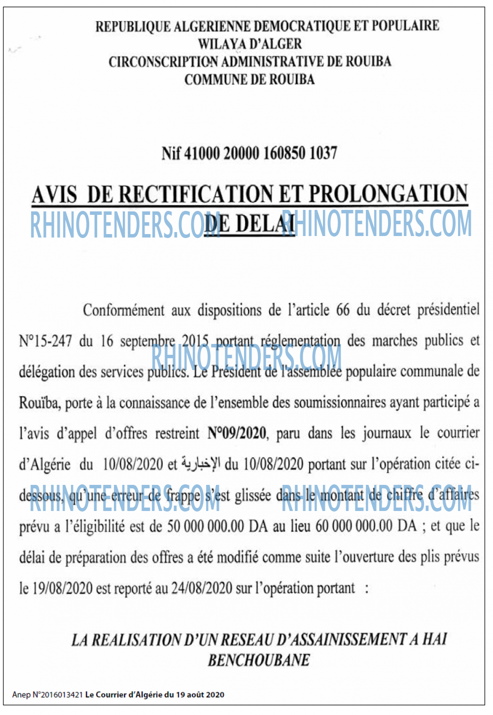 Le Courrier d'Algerie