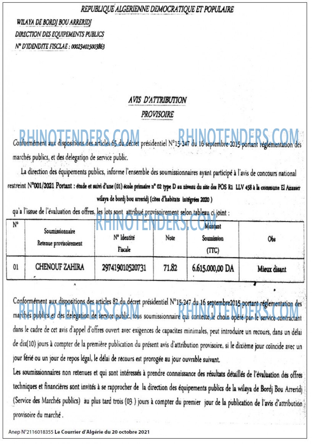 Le Courrier d'Algerie