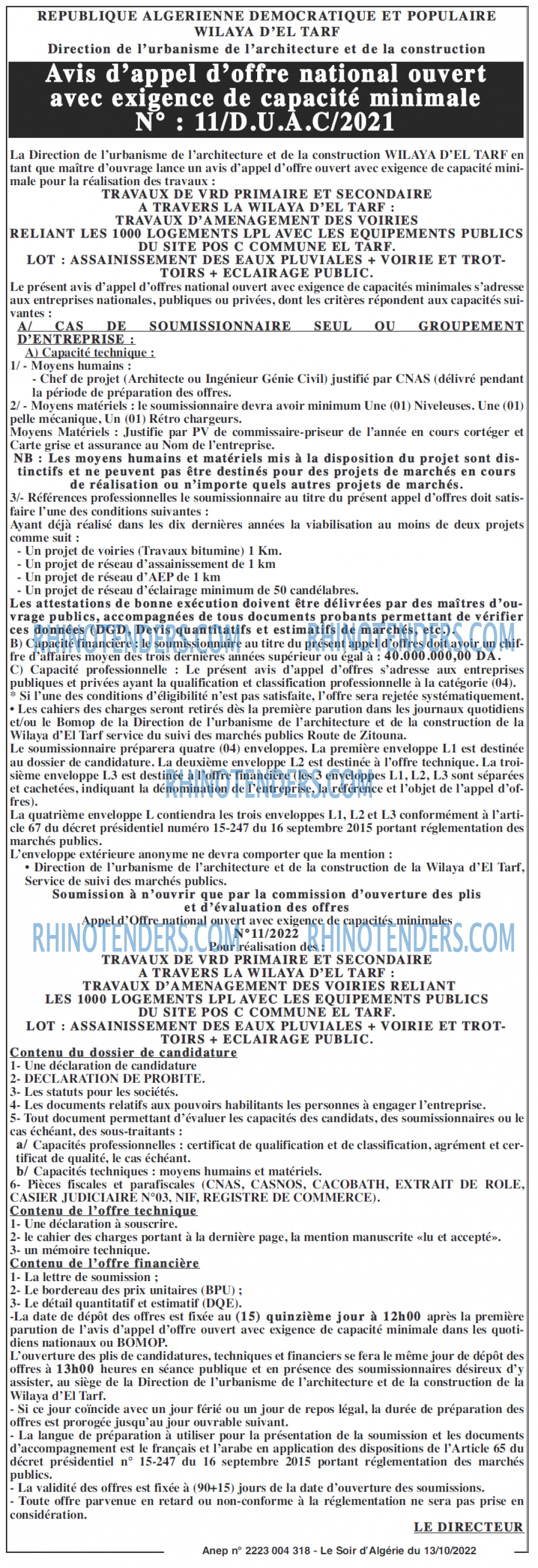 LE SOIR D'ALGERIE