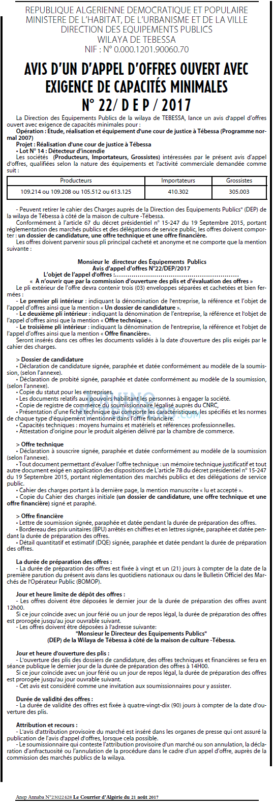 Le Courrier d'Algerie