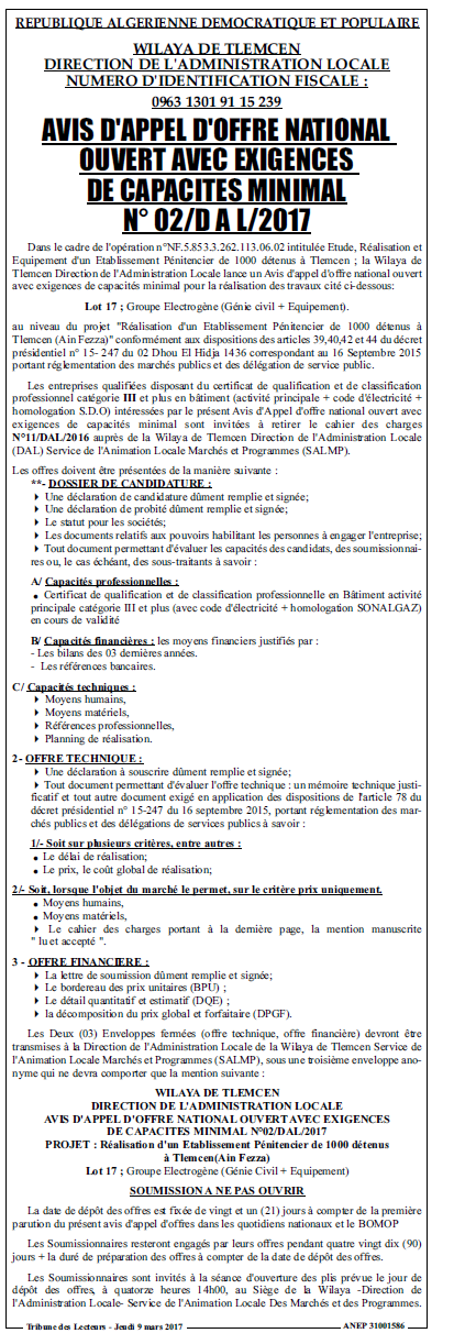 TRIBUNE DES LECTEURS