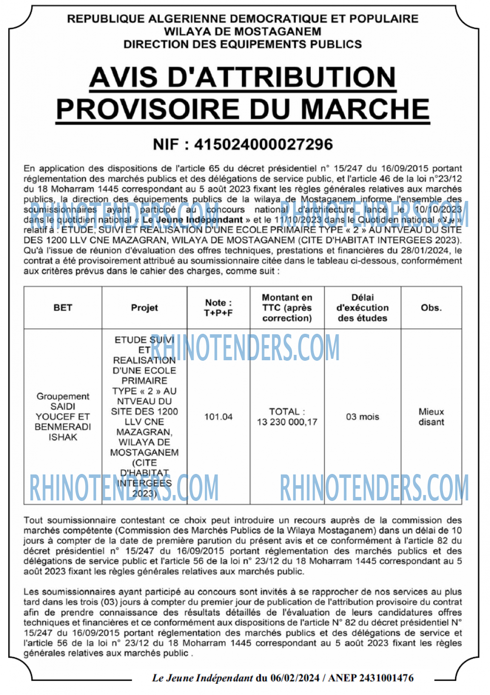 Le jeune indépendant