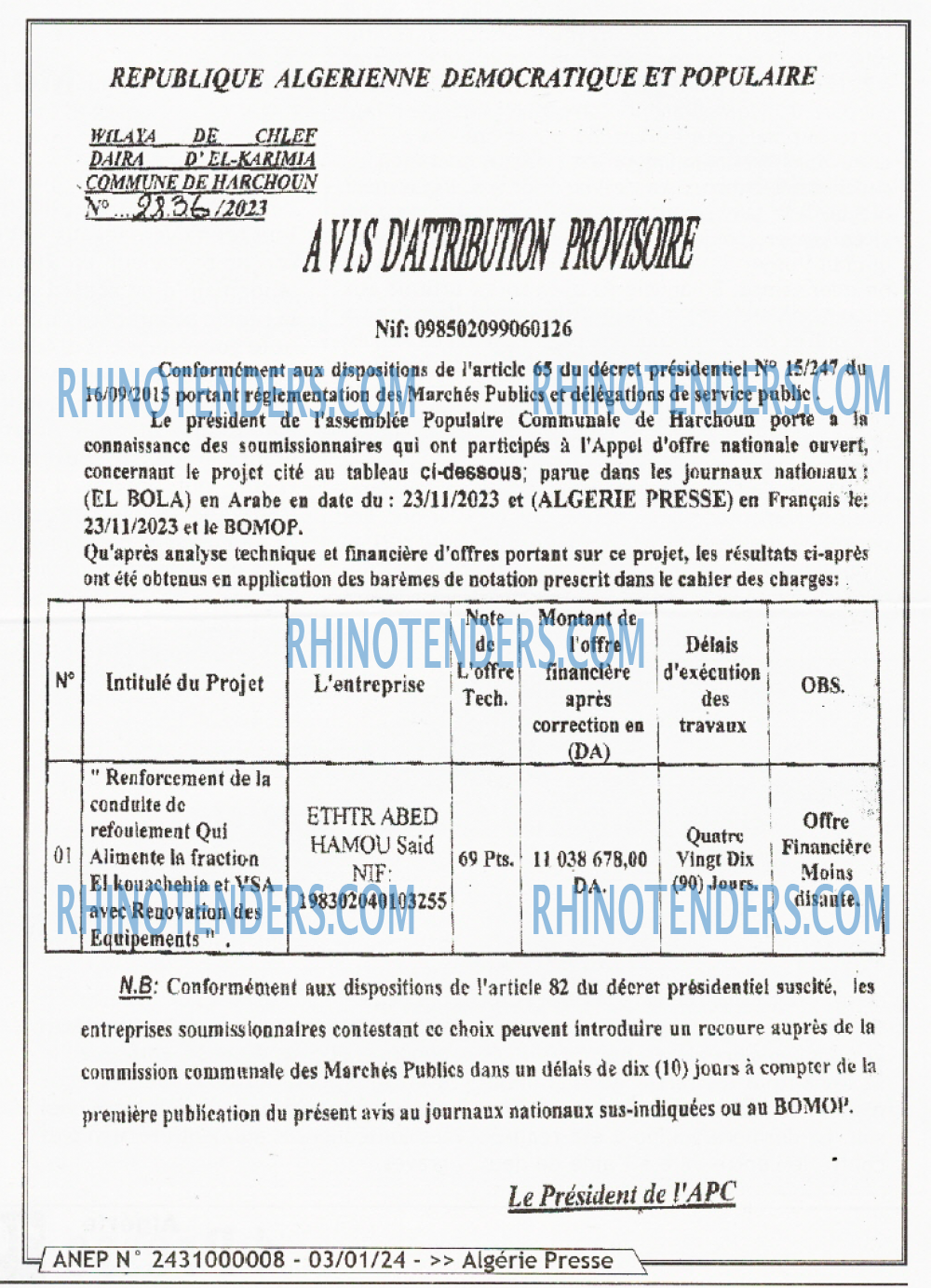 ALGERIE PRESSE