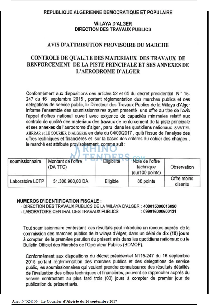 Le Courrier d'Algerie