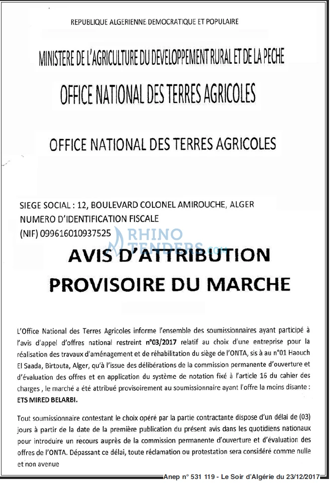 LE SOIR D'ALGERIE