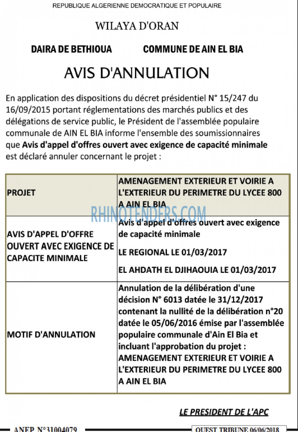 ouest TRIBUNE