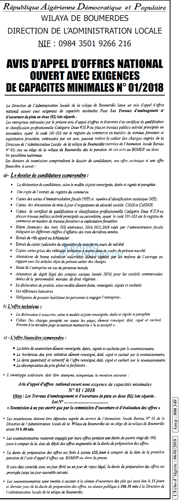 L'ECHO D'ALGERIE