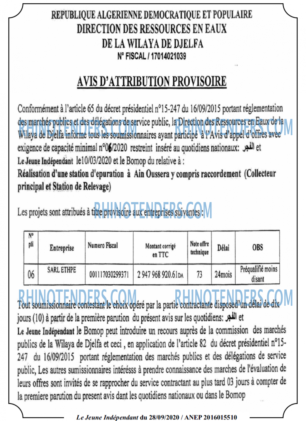 Jeune Independant