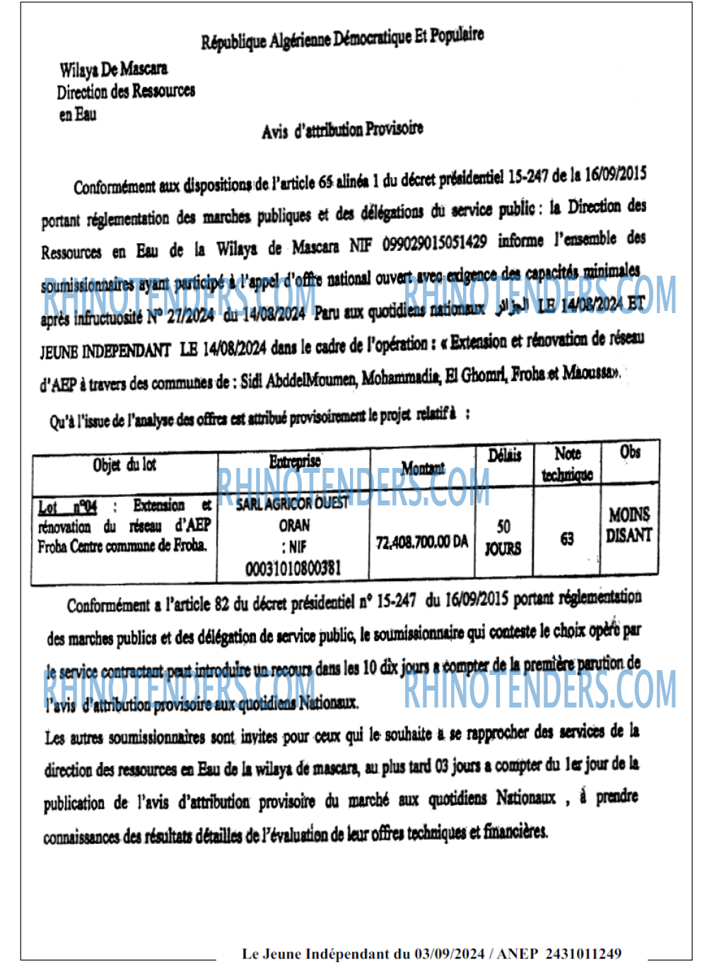 Le jeune indépendant