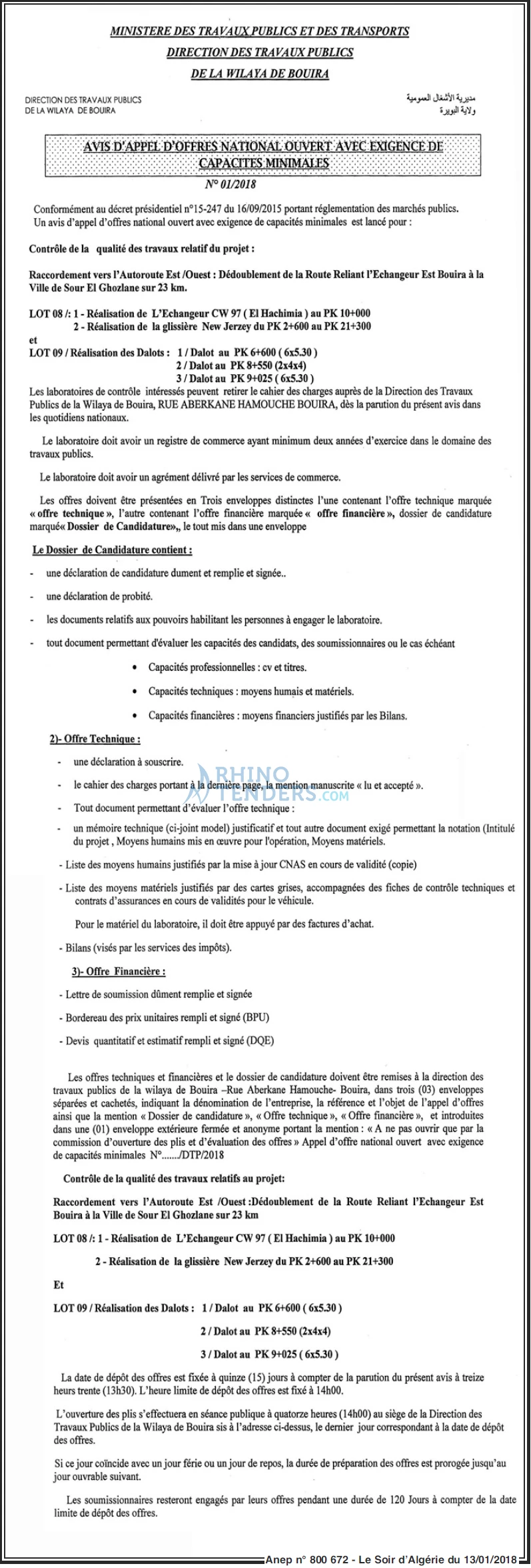 LE SOIR D'ALGERIE