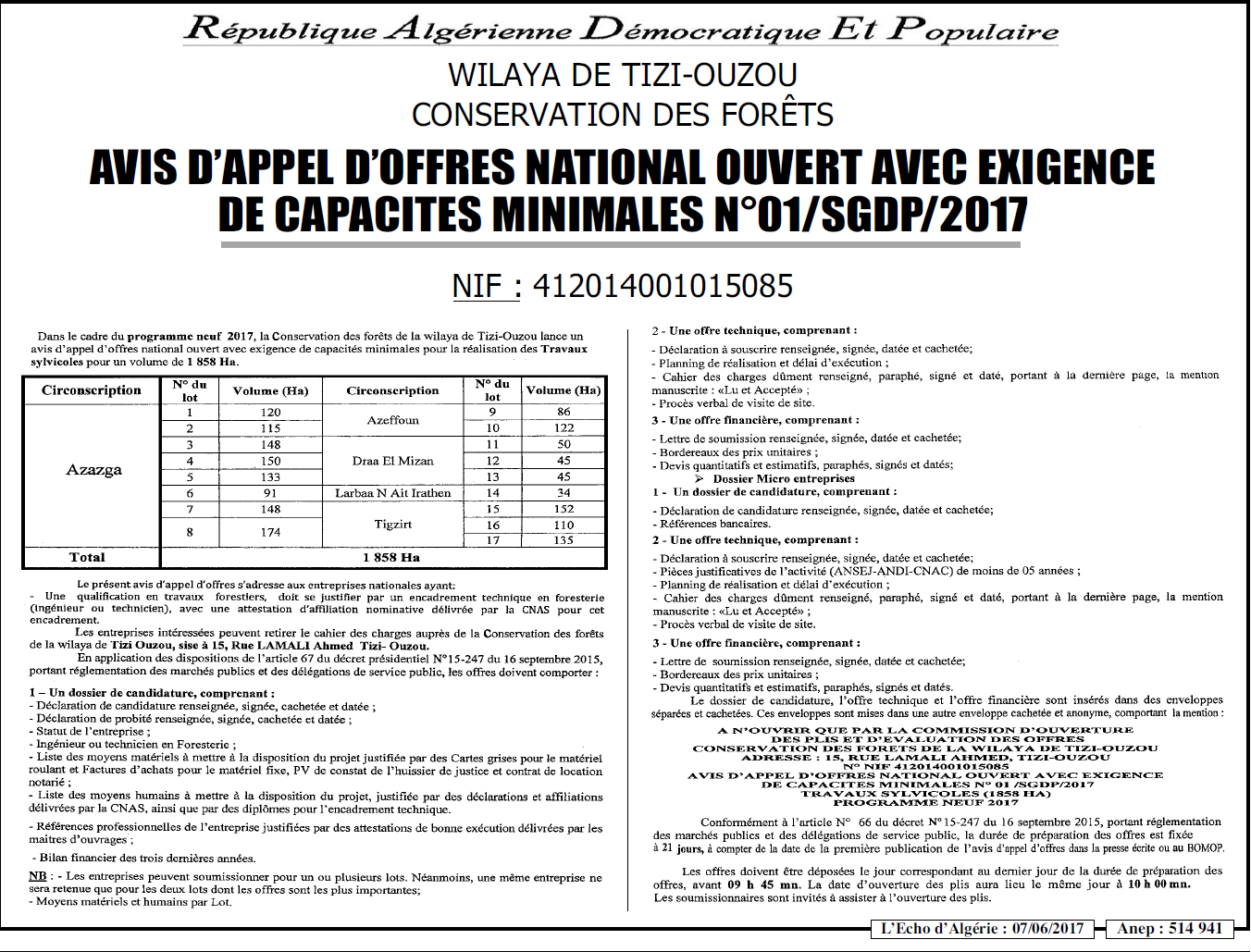 L'ECHO D'ALGERIE