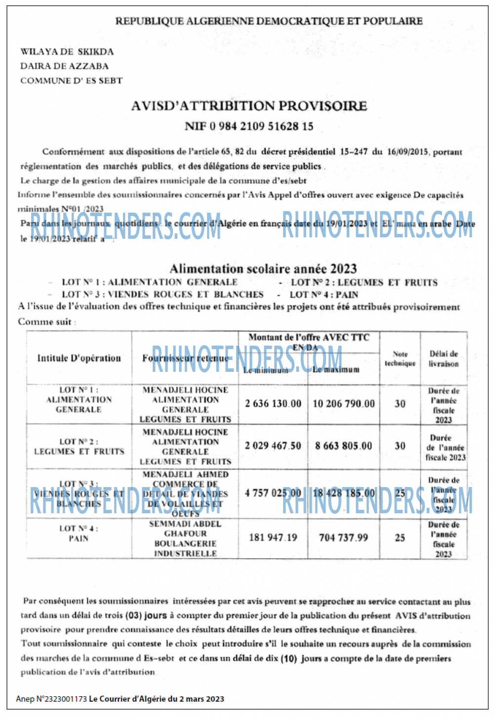 Le Courrier d'Algerie