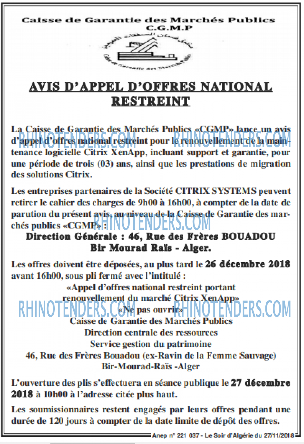 LE SOIR D'ALGERIE