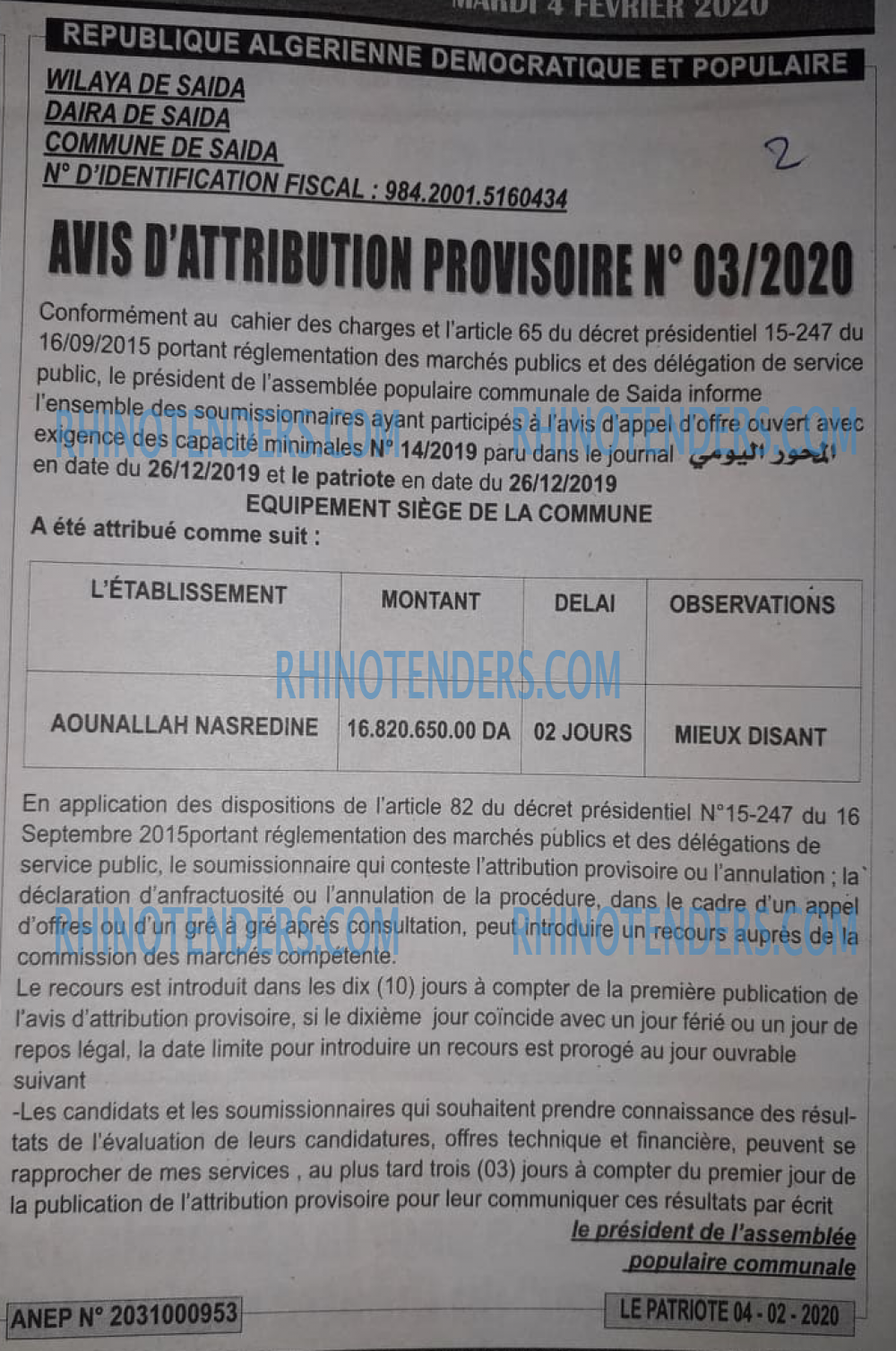 LE PATRIOTE